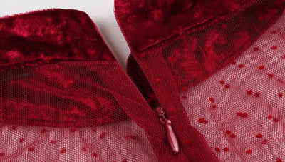 60-Luvun Vintage Viininpunainen Mekko