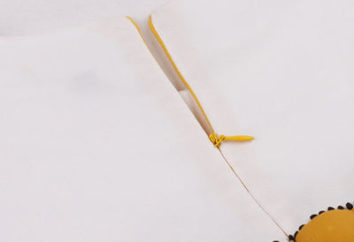 Kaunis Keltainen Ja Valkoinen Mekko Vintage-Design