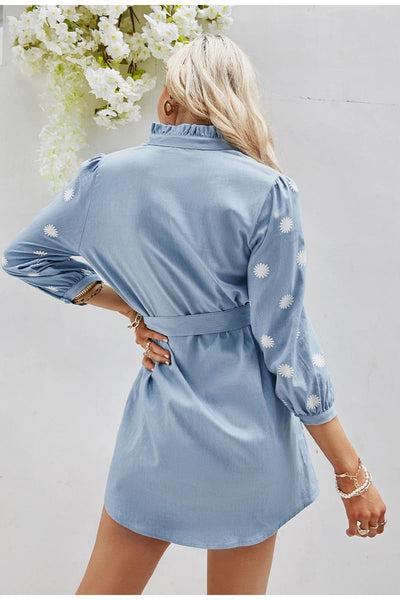 Vaaleansininen Vintage Minimekko