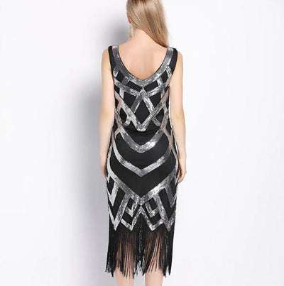 20-Luvun Vintage-Mekko, Musta Hopea