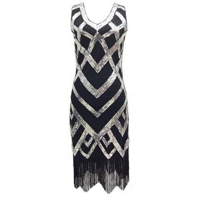 20-Luvun Vintage-Mekko, Musta Hopea