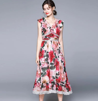 40-Luvun Vaaleanpunainen Lyhythihainen Mekko