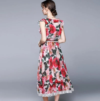 40-Luvun Vaaleanpunainen Lyhythihainen Mekko