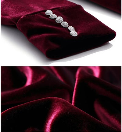 40-Luvun Vintage-Tyylinen Viininpunainen Mekko