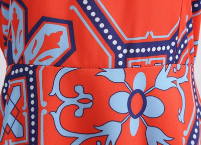 Vintage Red Flowers Leijuva Mekko