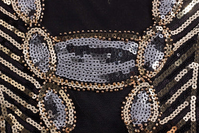 Musta Ja Kultainen Lyhyt Gatsby-Mekko