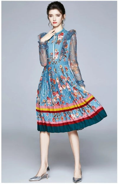 Mint Vintage Kukkainen Pitkä Mekko