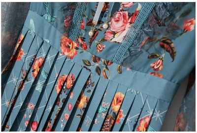 Mint Vintage Kukkainen Pitkä Mekko