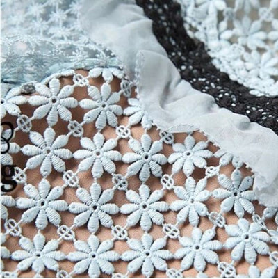 Pitkä Vintage Sininen Röyhelömekko