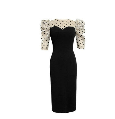 Vintage Polka Dot Midi -Mekko