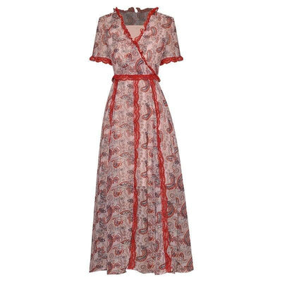 Punainen Vintage Pitsimekko