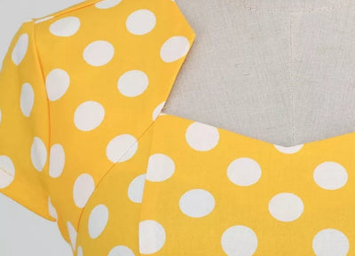 Naisten 60-Luvun Tyylinen Mekko, Keltainen