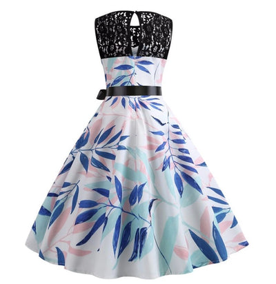 Vintage Blue Flower -Trapetsimekko