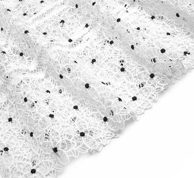 Vintage 40-Luvun Valkoinen Pilkkumekko