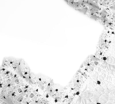 Vintage 40-Luvun Valkoinen Pilkkumekko