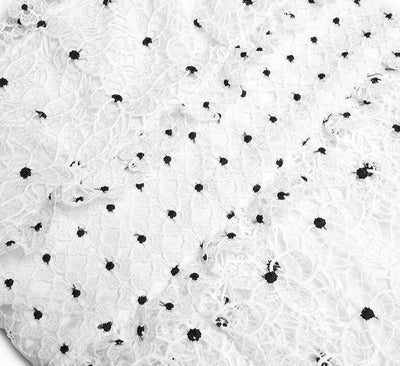 Vintage 40-Luvun Valkoinen Pilkkumekko