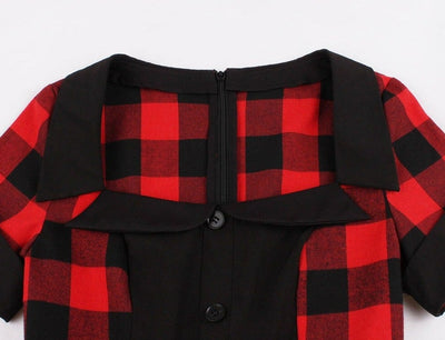 Vintage 50-Luvun Plus-Kokoinen Punainen Mekko