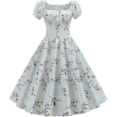 Vintage 60-Luvun Sinikukkamekko