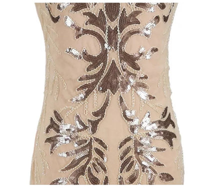 Vintage 1920-Luvun Art Deco Beige Mekko