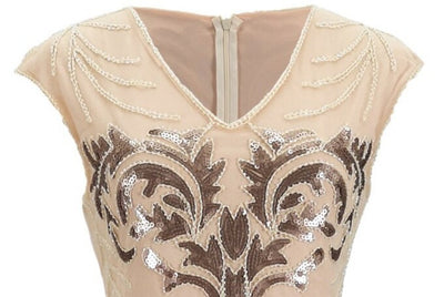 Vintage 20-Luvun Retro Mekko Beige