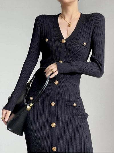 Vintage 40-Luvun Musta Bodycon-Mekko