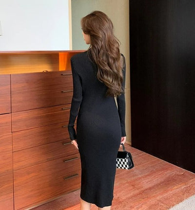 Vintage 40-Luvun Musta Bodycon-Mekko