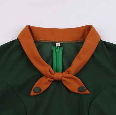 Vintage Syksyn Vihreä Mekko