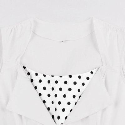 Vintage Valkoinen Rockabilly-Mekko