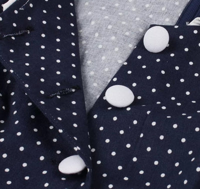 Vintage Sininen Pitsinen Kaulusmekko