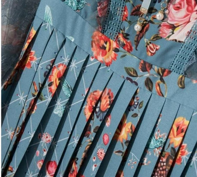 Vintage Posliinisininen Mekko