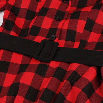 Vintage Ruudullinen Paitamekko