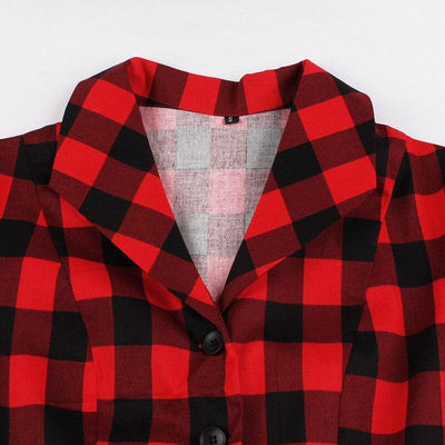 Vintage Ruudullinen Paitamekko