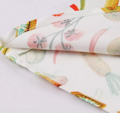 Vintage Pyöreäkaula-Mekko Kermanvärisiä Kukkia