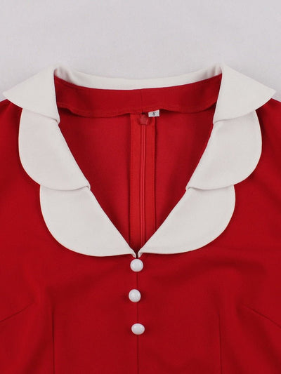 Vintage Pencil Tyylikäs Punainen Mekko