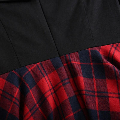 Vintage Olkapäältä Erotettu Tartaanimekko