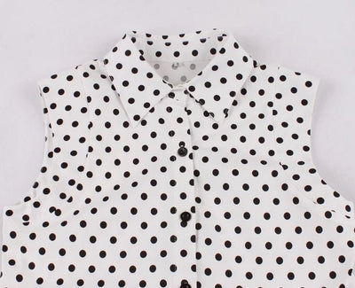 Vintage Mustavalkoinen Naisten Mekko