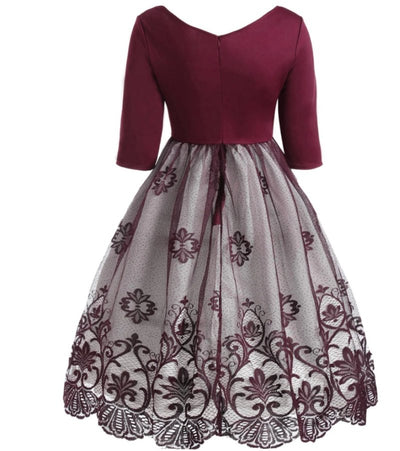 Red Sequins Plus Size Vintage -Mekko