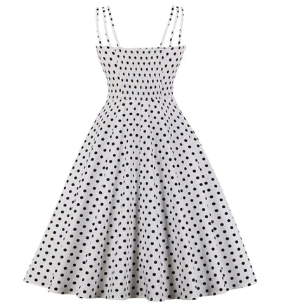 Vintage Plus-Koon Valkoinen Rockabilly-Mekko