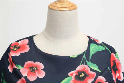 Vintage Musta Winter Poppies -Mekko