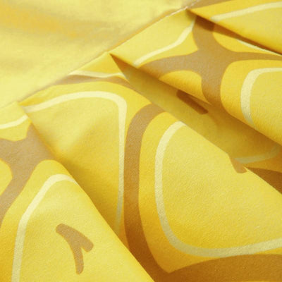 Vintage Keltainen Laskostettu Mekko