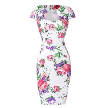 Vintage Valkoinen Päivämekko