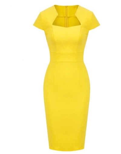 Vintage Keltainen Päivämekko