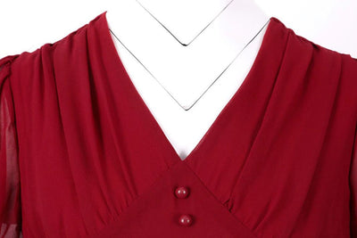 Vintage Pitkä Mekko 50-Luvun Burgundia