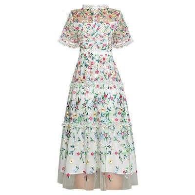 Valkoinen Moderni Vintage Mekko