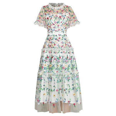 Valkoinen Moderni Vintage Mekko