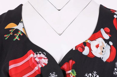 Plus-Koon Vintage-Joulumekko Musta