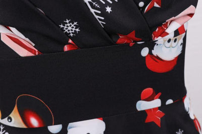 Plus-Koon Vintage-Joulumekko Musta