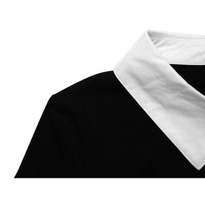 Vintage Musta Mekko Valkoinen Kaulus