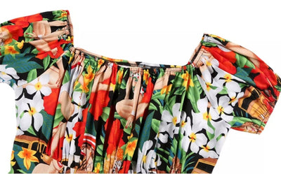 Valkoinen Plus-Kokoinen Vintage Pin Up -Mekko