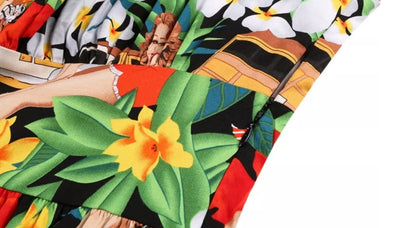 Valkoinen Plus-Kokoinen Vintage Pin Up -Mekko